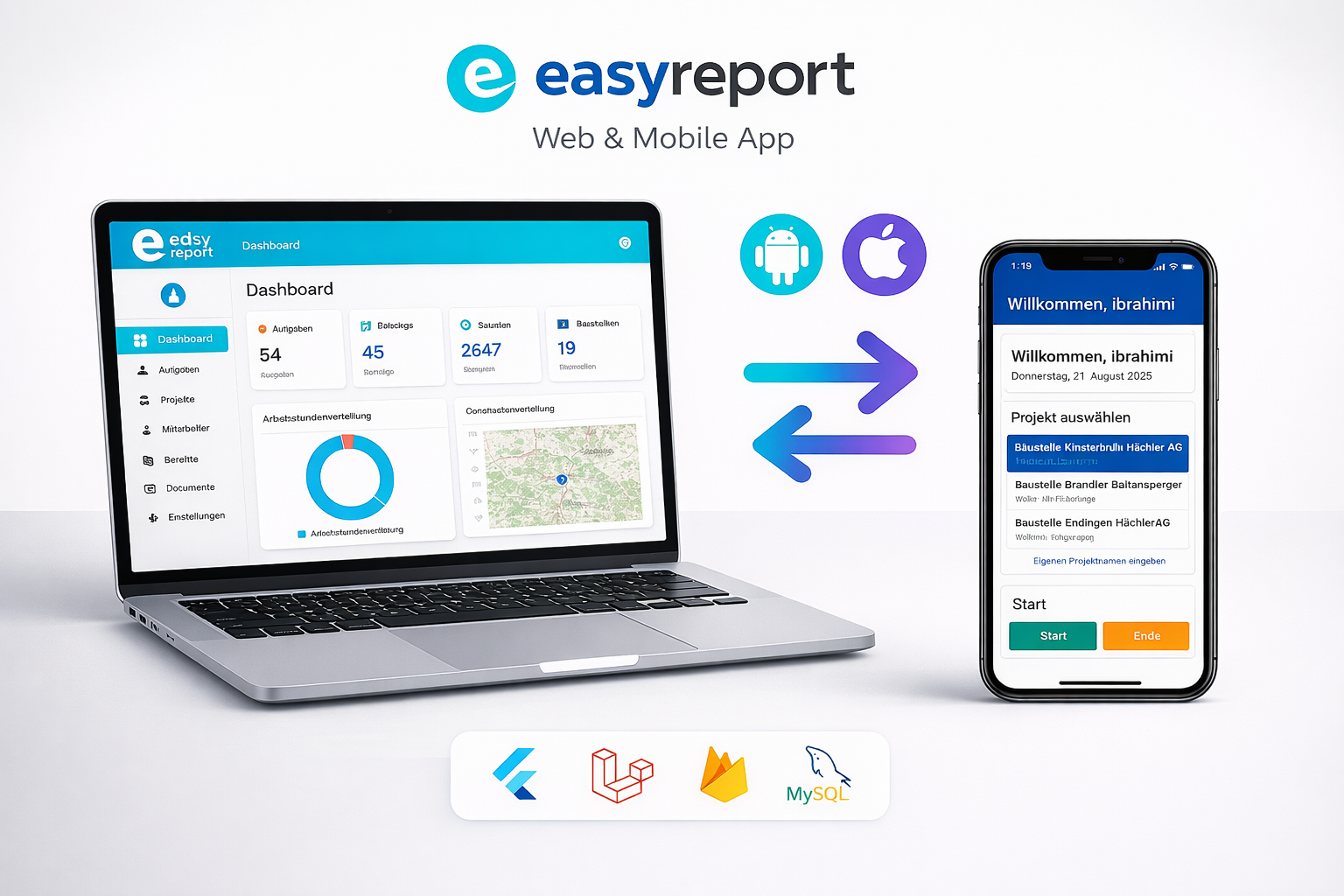 Easyreport App Mockup