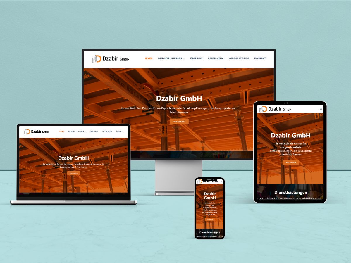 Dzabir Website Mockup