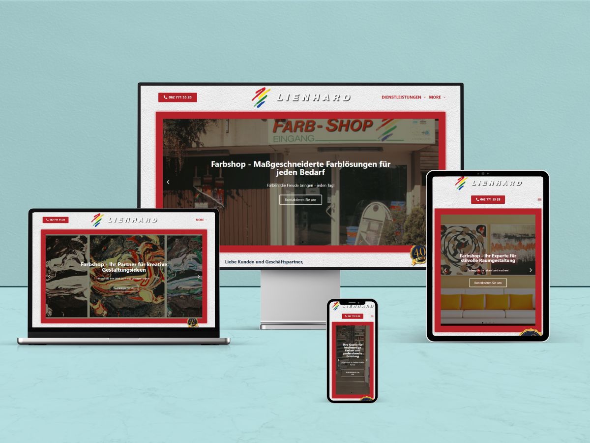 Farbshop Website Mockup