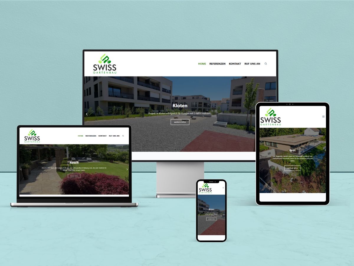 Swiss Gartenbau Website Mockup