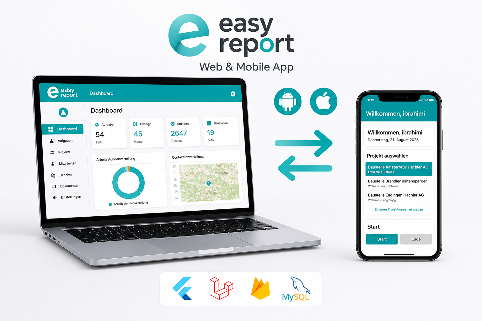 Easyreport Web und Mobile App Präsentation