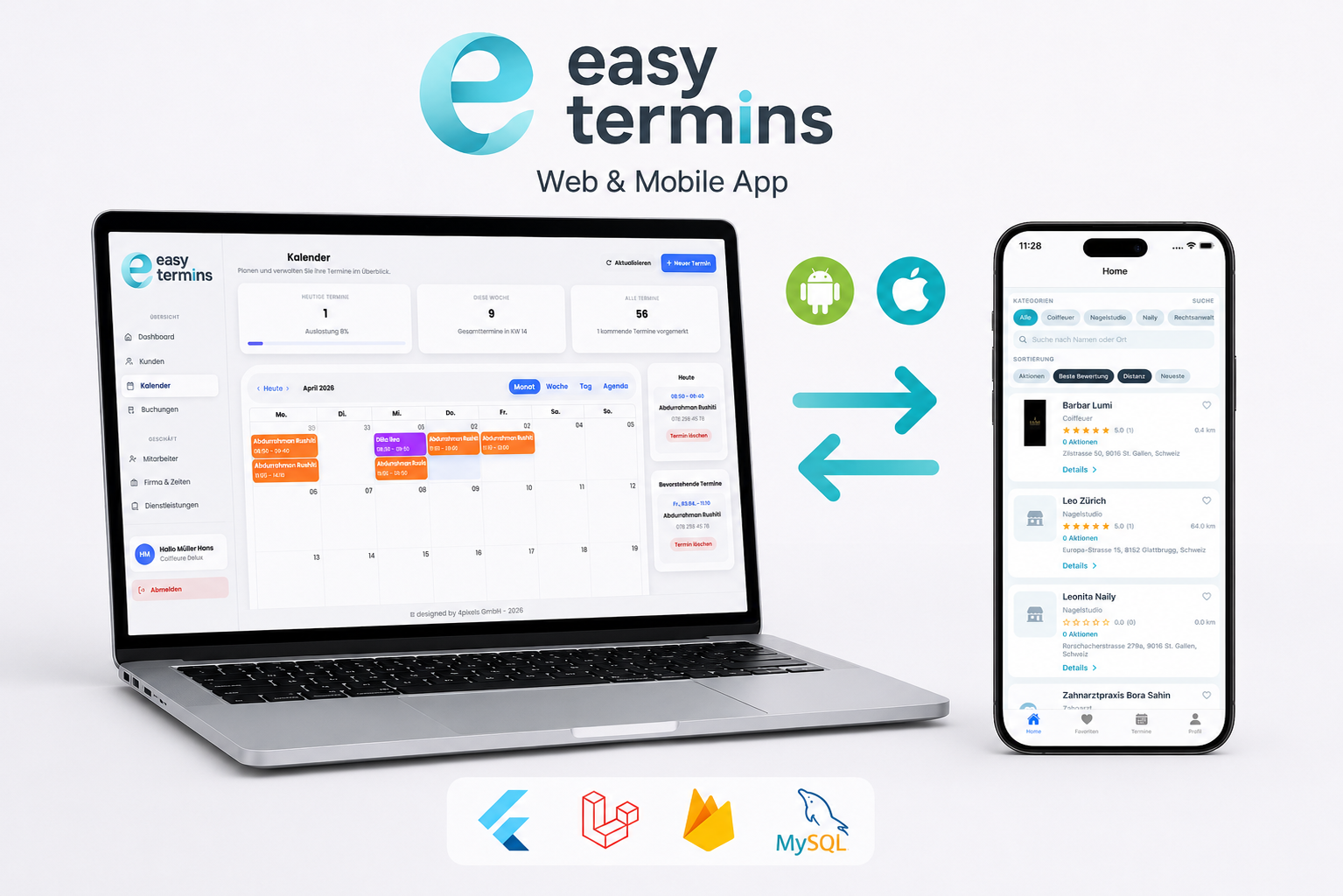 Easytermins Web und Mobile App Präsentation