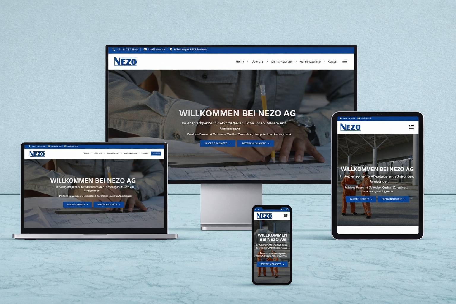 Nezo Website Mockup