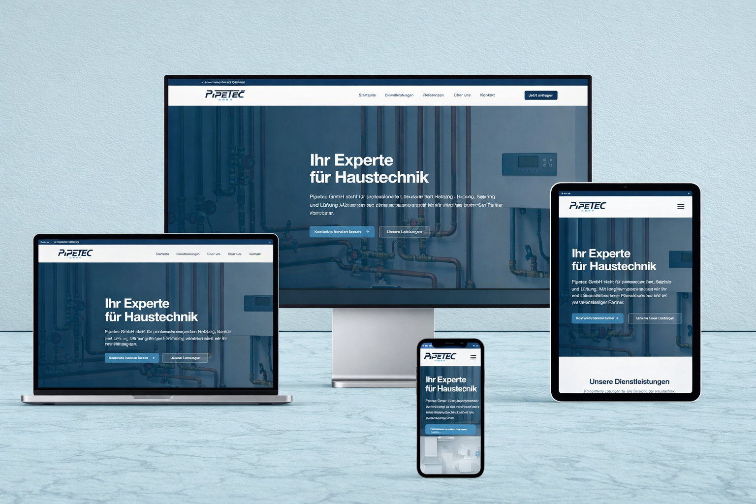 Pipetec Website Mockup