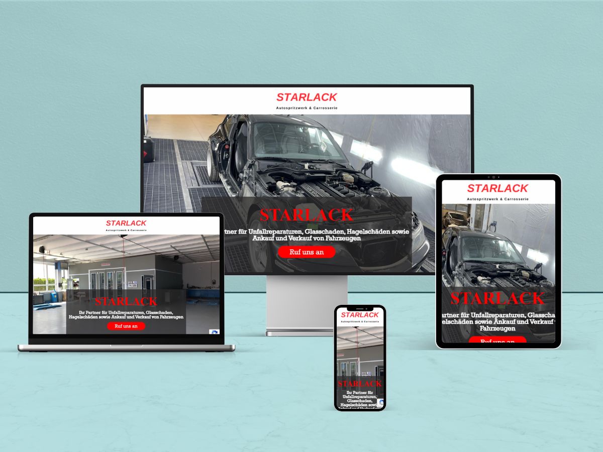 Starlack Website Mockup